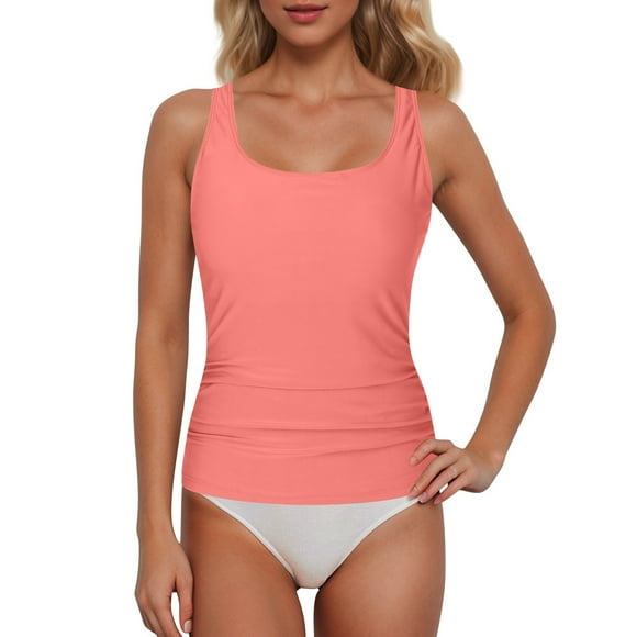 Ensemble Tankini Rehausseur Élégant à Couverture Complète pour Femmes - Design à Lacets, Soutien à Armatures, Style Haut Court, Tenue de Bain