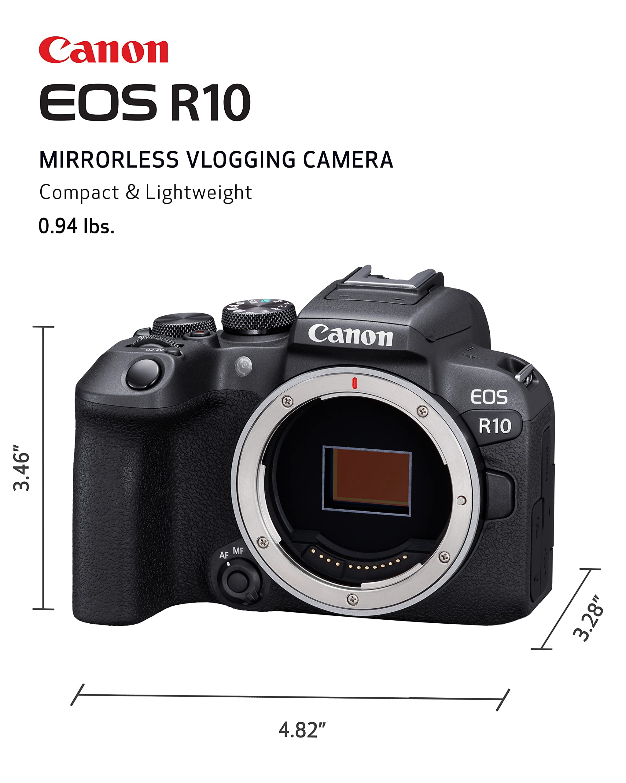 Canon EOS R10 ボディ Canon EOS R10 (Body Only), Mirrorless Vlogging Camera, 24.2 MP, 4K