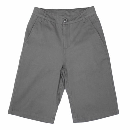 Bienzoe Boy s School Uniforms Flat Front Bermuda Shorts Grey 12