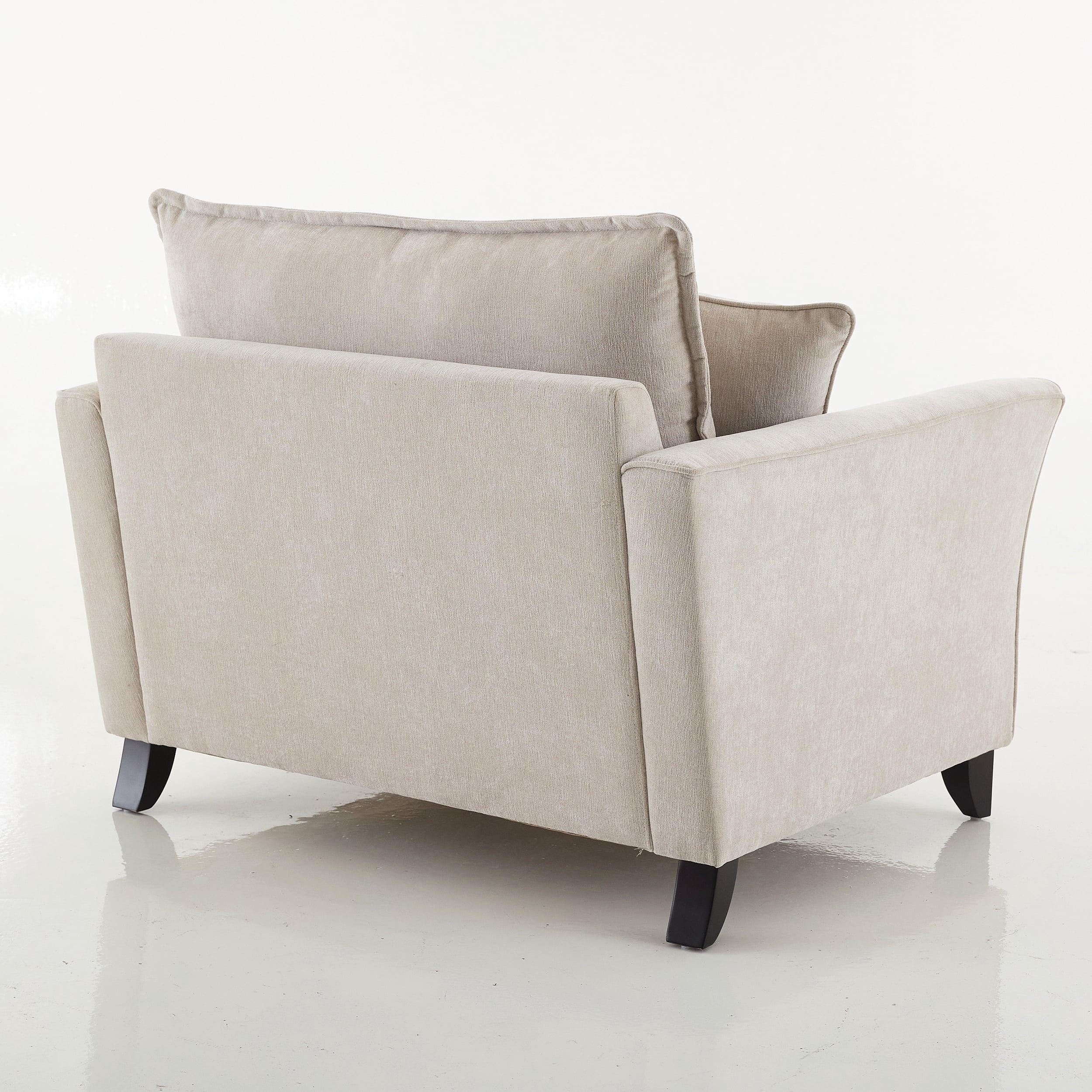 Euroco 46.9" Oversized Armchair, Chenille Fabric, Comfy Chair and a Half Single Sofa with Pillow for Living Room Bedroom Office Apartment, Cream