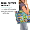 thumbnail image 2 of Pofeuu Construction Machinery Print Reusable Grocery Bags - Washable, Foldable, Packable Tote, Large Handles, Heavy Duty, Zippered Top Pouch, 2 of 8