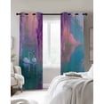 thumbnail image 2 of Purple Lavender Blackout Curtains for Bedroom, Thermal Insulated Drapes, Abstract Oil Painting Nature Landscape Black Out Curtains 63 Inch Long Room Darkening Kitchen Curtains 42"x63" 2 Panels, 2 of 8