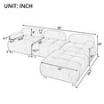 EUROCO 65.5" Wider Convertible Sectional Sofa,Modern Design LShaped