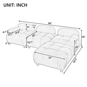 Modular Sectional Sofa, ONE PIX 93 L Shape Reversible Sofa, Modern Button Tufted Cloud Couches for Living Room, Apartment, Office, Gray