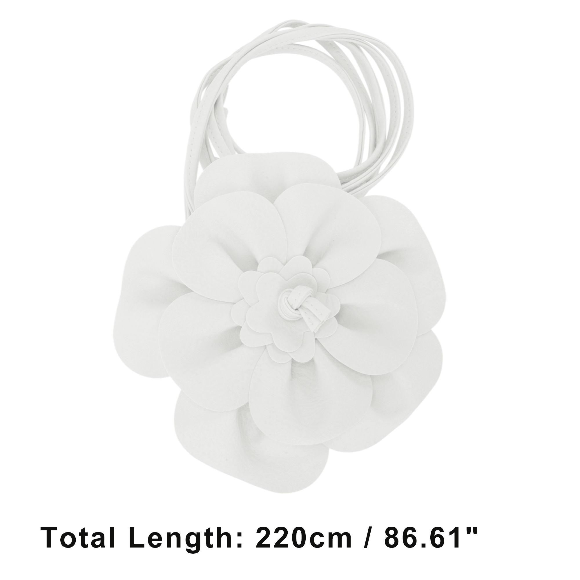 Unique Bargains Flower Adjustable Waist Belt for Fashionable Outfits White