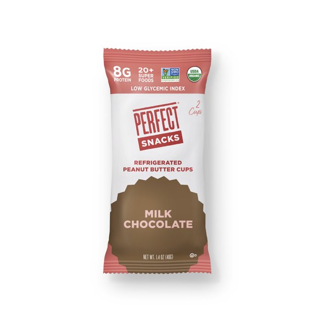 Perfect Snacks Refrigerated Peanut Butter Cups, Milk Chocolate, 8g