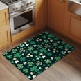thumbnail image 3 of Saint Patrick's Day Bathroom Rug Washable 2x3 Entryway Rug Non Slip Green Lucky Shamrock Leaves Spring Black Front Door Mat Low Pile Indoor Doormat Throw Floor Carpet for Kitchen Bedroom Entrance, 3 of 8