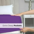thumbnail image 2 of CGK Linens Extra Deep Pocket Single Fitted Sheet Only - King Size Wrinkle-Resistant & Comfy Bottom Sheet, Fits 18"-24" Mattresses, Purple, 2 of 6