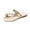 Gold, variant on Women's Summer Open Toe Slippers With Bow Tie Straps Casual Slide Sandals Fashion Comfortable Flat Beach Footwear