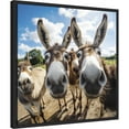 thumbnail image 4 of Kate and Laurel Sylvie Funny Animal Donkey Selfie Framed Canvas Wall Art by The Creative Bunch Studio, 22x22 Black, Funny Cute Animal Art for Wall, 4 of 7