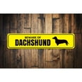 thumbnail image 1 of Dachshund Danger Novelty Sign, Metal Wall Decor - 4x18 inches, 1 of 4