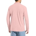 thumbnail image 6 of Men's Swim Shirts Long Sleeve Golf Polo Shirts for Men Quick Dry UPF 50+ Sun Protection Polos Casual Collared Shirts with Thumb Holes Big and Tall Size M-3XL Pink, 6 of 9