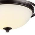 thumbnail image 2 of Globe Electric 2-Light Dark Bronze Flush Mount with Frosted White Glass Shade, 61008, 2 of 7
