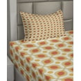 thumbnail image 2 of Ambesonne Vintage Fitted & Top Sheet Set with Sham, 70s Boho Geometric, Orange Cream, 2 of 4