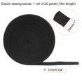 thumbnail image 2 of Uxcell 20 Yards Sewing Elastic Bands 1 Inch 25mm Width Flat Knit Stretch Elastic Cord for DIY Projects Crafts, Black, 2 of 6