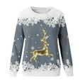 thumbnail image 4 of WEAIXIMIUNG Sweatshirts Grande Taille pour Femmes 3X Carcos Dames Décontracté Grand Cerf Doré Flocon de Neige Imprimé de Noël Col Rond Manches Longues Capuche Légère, 4 of 4