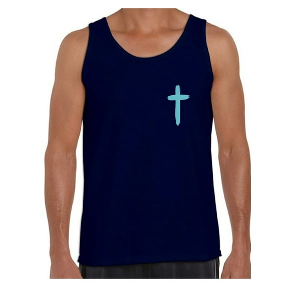 Awkward Styles Turquoise Cross Tank Top Shirts for Men Christian Mens Tanks Christian Cross Clothes for Men Jesus Lord Christian Birthday Gifts Jesus Cross Shirts Jesus Clothing Cross Mens Shirt