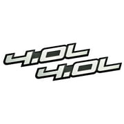 2 x (Pair / Set) 4.0L Liter Embossed SILVER on Black Highly Polished Silver Real Aluminum Auto Emblem Badge Nameplate for Chrysler Pacifica Town & and Country Ford Explorer Mustang Jeep Grand Wrangler