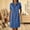 *Blue, variant on Women's Collared Half Button Short Sleeve Knee Length Dress with Pockets,Casual Summer Dress Navy,Women's Plus M