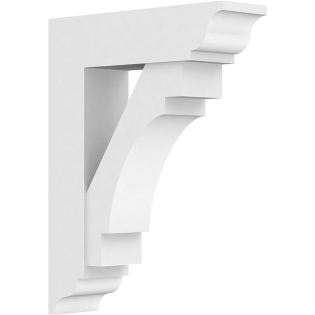 Ekena Millwork BKTP05X20X26MRC01 Standard Merced Architectural Grade PVC Bracket with Traditional Ends - 5 x 20 x 26 in.