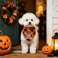 thumbnail image 4 of Halloween Dog Bandana, Reflective Plaid Pumpkin Ghost Scarf for Holiday Pet and Party Decor, 4 of 4