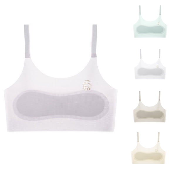 SHenli Girls Training Bras Kids Spaghetti Crop Cami Wireless Cotton Bra for Girls 9-15 Years