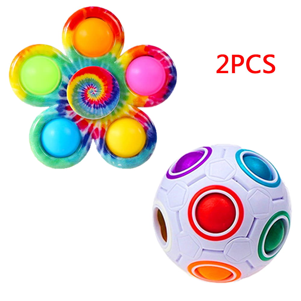 Pack Of 3 Bargain Sensory/fidget Toys magic rainbow puzzle ball 