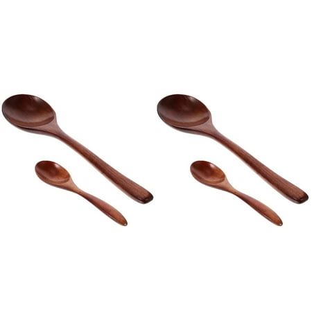 

Langeriy 4 Pcs Household Dessert Scoops Portable Salad Spoons Practical Rice Scoops Wooden Spoons for Home