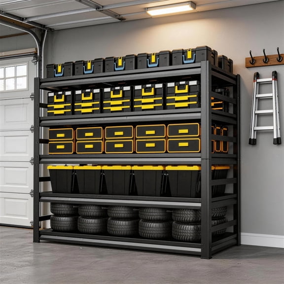 Heavy Duty Storage Shelving Racks, 5-Tier Adjustable Metal Garage Storage Shelves, 2500 LBS Capacity, 48" W x 24" D x 72" H Muscle Racks for Garage, Basement, Kitchen Pantry, Laundry Room
