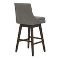 thumbnail image 4 of CHITA 30 inch Upholstered Swivel Fabric Counter Bar Stools with Back & Wood Legs Set of 2, Fog Gray, 4 of 9