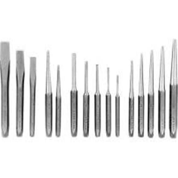 K Tool International KTI72901K Ensemble Punch & Biseau 15 Pcs. dans Sac de Rangement