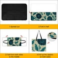 thumbnail image 4 of Teal Floral Pattern Vintage Textile Design Picnic Blanket Waterproof Outdoor Beach Blanket Hand-held Pad Suitable for Travel, Camping, Beach, Family Gatherings, 4 of 8