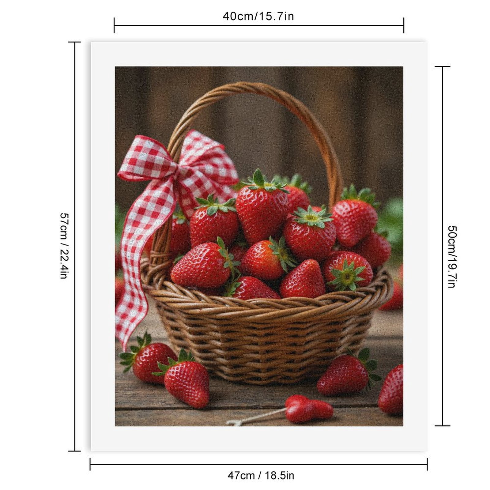 Paint By Numbers Kit for Adults Beginner - DIY Basket Of Fresh Strawberries Canvas Painting Kits for Adults, Frameless Paint By Number for Adults for Home Wall Decor 16x20 Inch