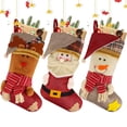 thumbnail image 1 of 18" Large Christmas Stockings Santa Snowman Reindeer Character for Xmas Decoration, 1 of 9