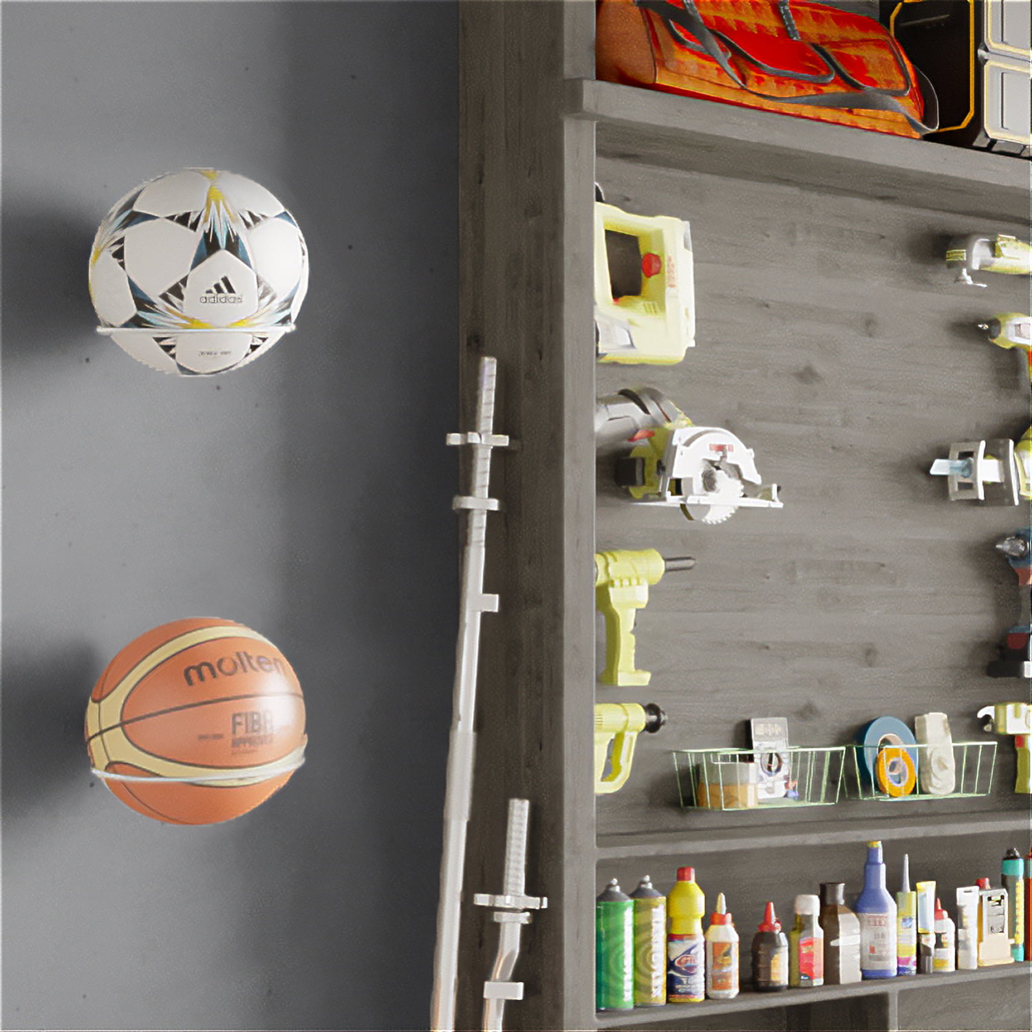 Universal Sports Ball Rack Holder for Basketball,Football Display Ball//Cap Holders Volleyball CZF ES 2 Pieces Wall Mount Ball Storage Display Racks Exercise Ball