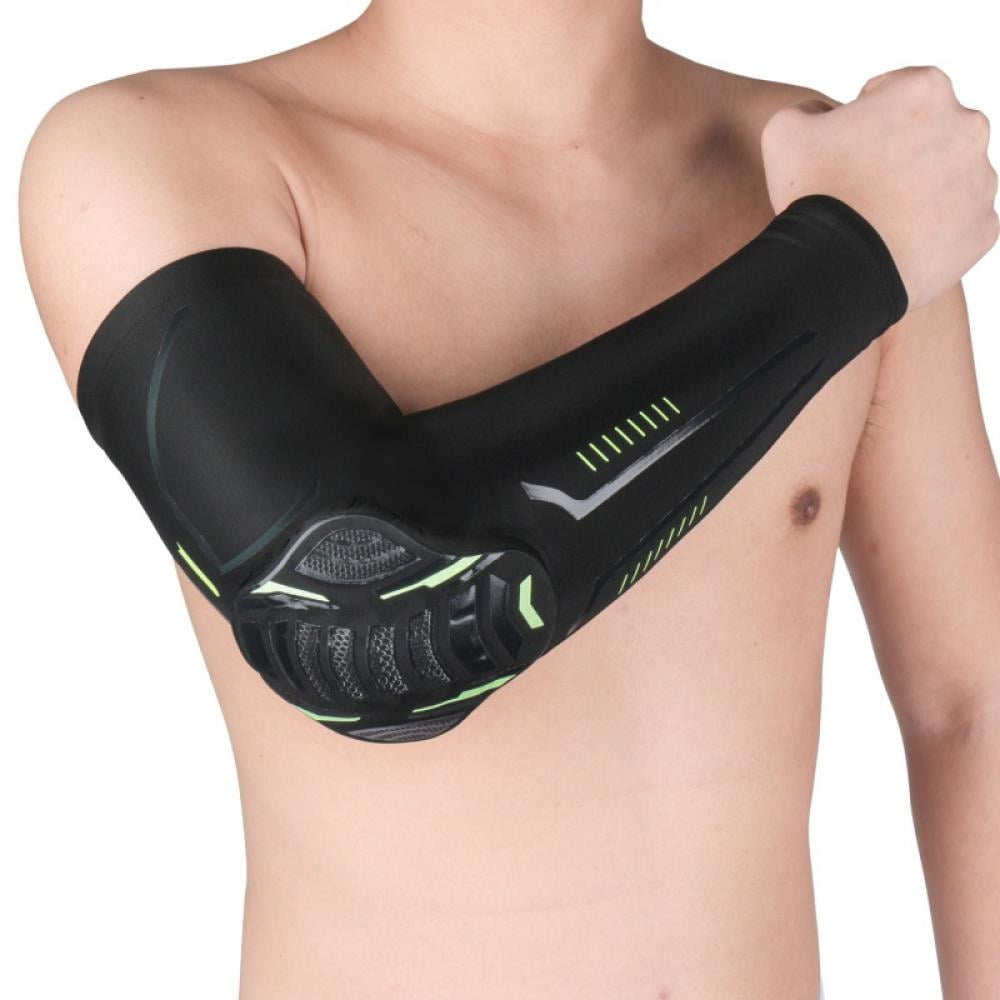 Stylish Compression Arm Support Sleeve with Elbow Brace EVA Crashproof Protector 