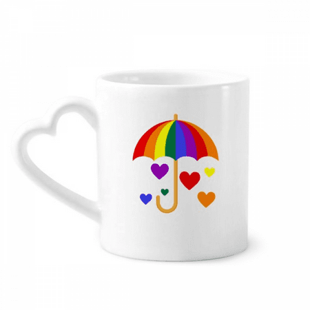 

Rainbow Umbrella Love Tolerance Mug Coffee Cerac Drinkware Glass Heart Cup