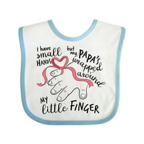 Inktastic I Have Small Hands, but My Papas Wrapped Around My Little Finger Boys or Girls Baby Bib