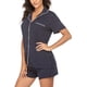 thumbnail image 4 of Conjunto de pijamas de manga corta para mujer, con botones, ropa de dormir suave, conjuntos de salón Pj Ormromra, 4 of 6