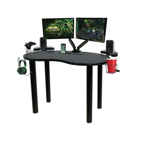 UPC 031742503344 product image for Atlantic Eclipse Space-Saving Gaming Desk with Storage  Black | upcitemdb.com