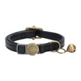 thumbnail image 2 of Vintage Style Leather Breakaway Cat Collar - Cute Cat Collar Adjustable, Durable, Retro Bell - Suitable for All Types of Cats and Small Dogs(Black）, 2 of 9