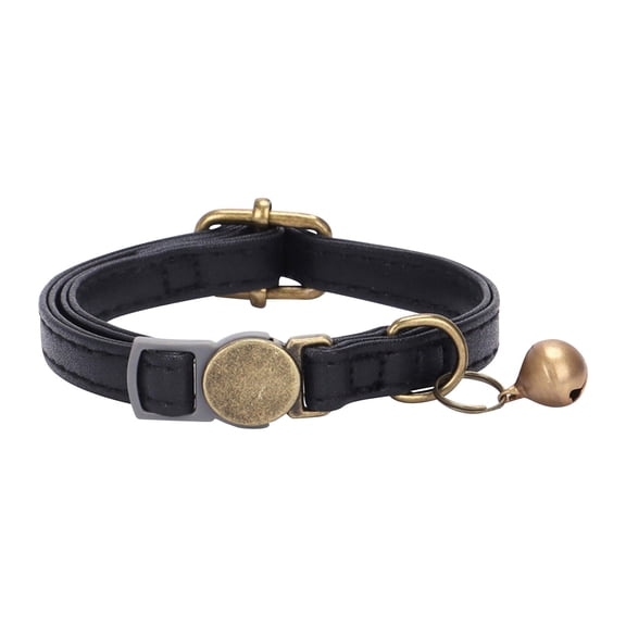 Barhoo Retro Style Leather Cat Collar with Clasp Design Vintage Pet Collar for Cats Puppies Adjustable Durable Wear-Resistant Buckle Closure Classic Look 1 Collar