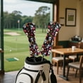 thumbnail image 4 of Yuyamidu Hippie Skull Golf Head Cover for Golf Head Flowers Golf Club Head Cover for Driver/Fairway/Hybird Club Protection, PU Leather, 4 of 7