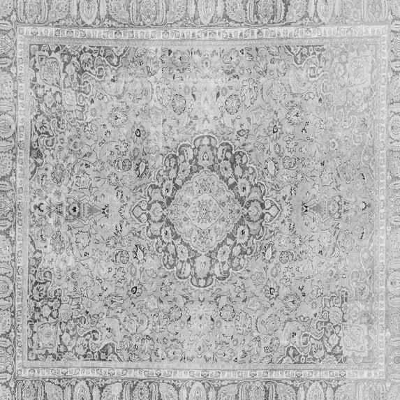 Ahgly Company Indoor Square Abstract Gray Modern Area Rugs, 5' Square
