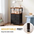 thumbnail image 5 of Ktaxon Nightstand with 3 Drawers End Table Bedside Table Furniture for Bedroom, Living Room, Brown & Black, 5 of 10