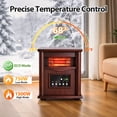 thumbnail image 6 of LifePlus Space Heater Infrared Quartz Electric Heaters 1500W Portable Wood with Remote, 6 of 10