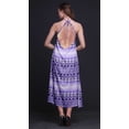 thumbnail image 4 of Bimba Robe Teinture sur Nœuds Décontractée Longue Dos Nu à Col Licou pour Femmes, Robe de Plage Imprimée - Grand, 4 of 6
