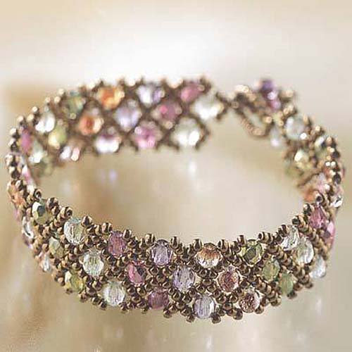 Create Your Own DIY Glass Bead Bracelet Kit Woven Net Pattern