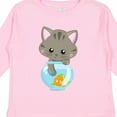 thumbnail image 4 of Inktastic Cute Cat, Little Cat, Kitty, Kitten, Fish Bowl Girls Long Sleeve Toddler T-Shirt, 4 of 5