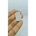 thumbnail image 3 of Round Cut 2 Ct White Moissanite Pendant Dog Tag Men's 14K White Gold Plated, 3 of 4